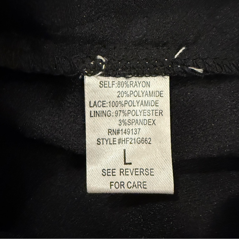 Ruched Mini Dress Women’s L Black Milkmaid Lace Drawstring Goth Dark Feminine - Picture 7 of 13